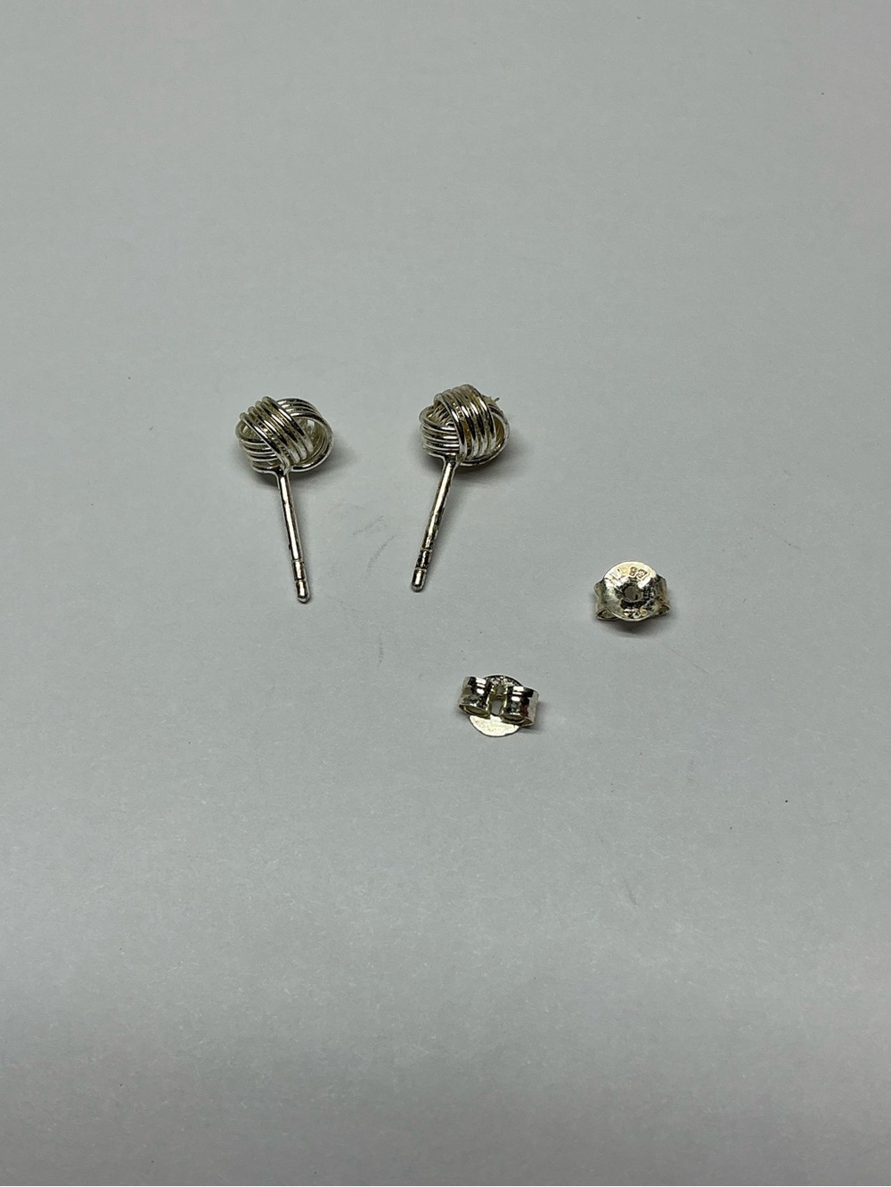 IBB Sterling Silver love knot stud earrings